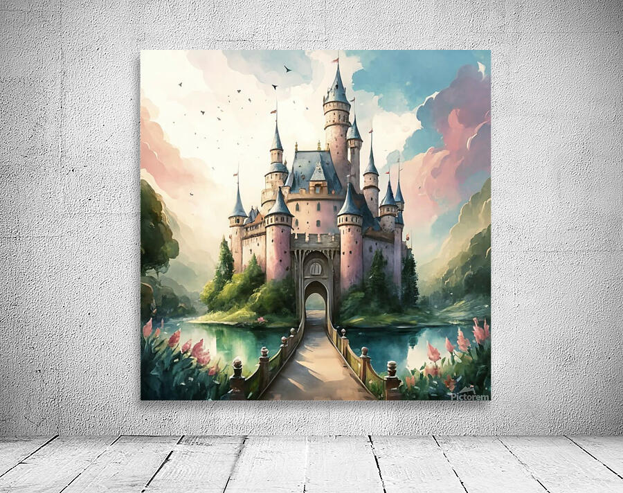 Watercolor Fairytale Castle  Wall Preview