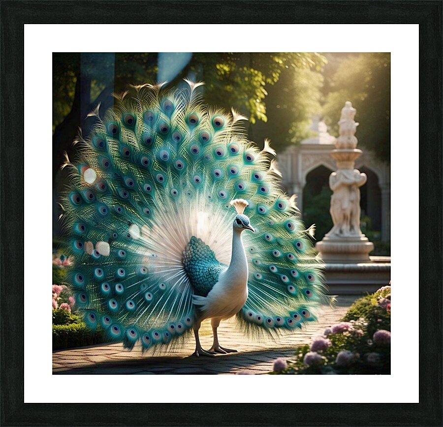 Peacock Splendor: A Burst of Vibrant Colors Picture Frame print