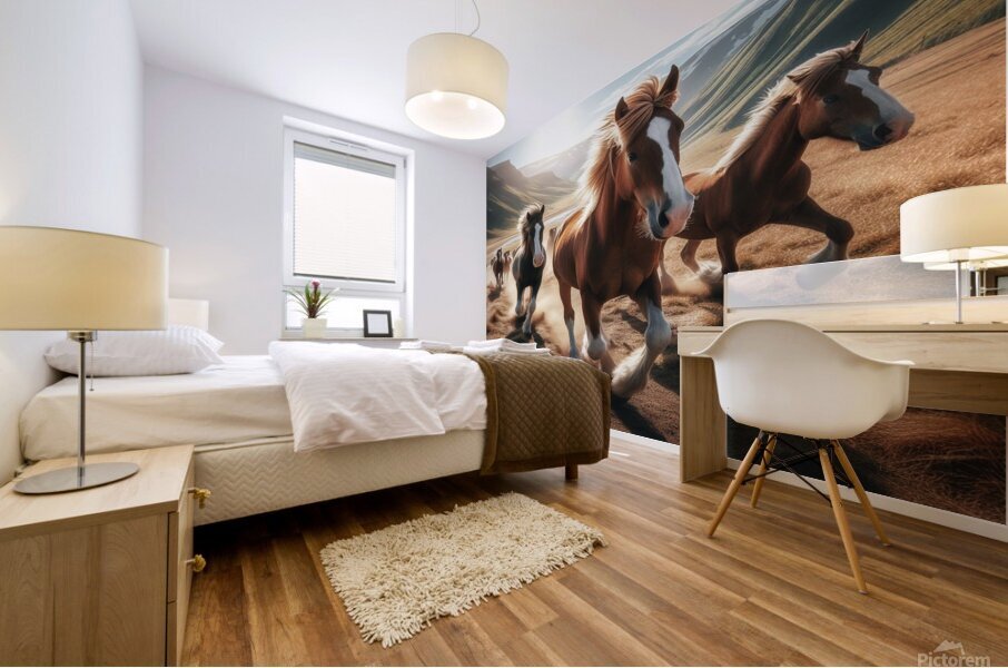 landscape horses Mural print