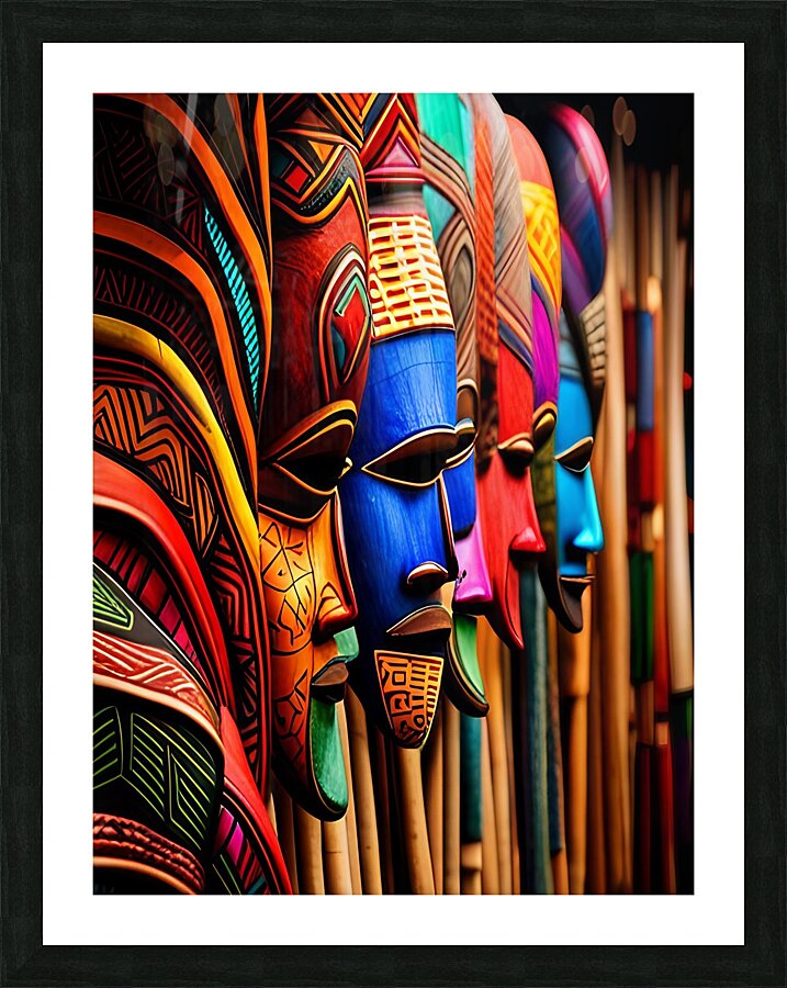 Warrior masks  Picture Frame print
