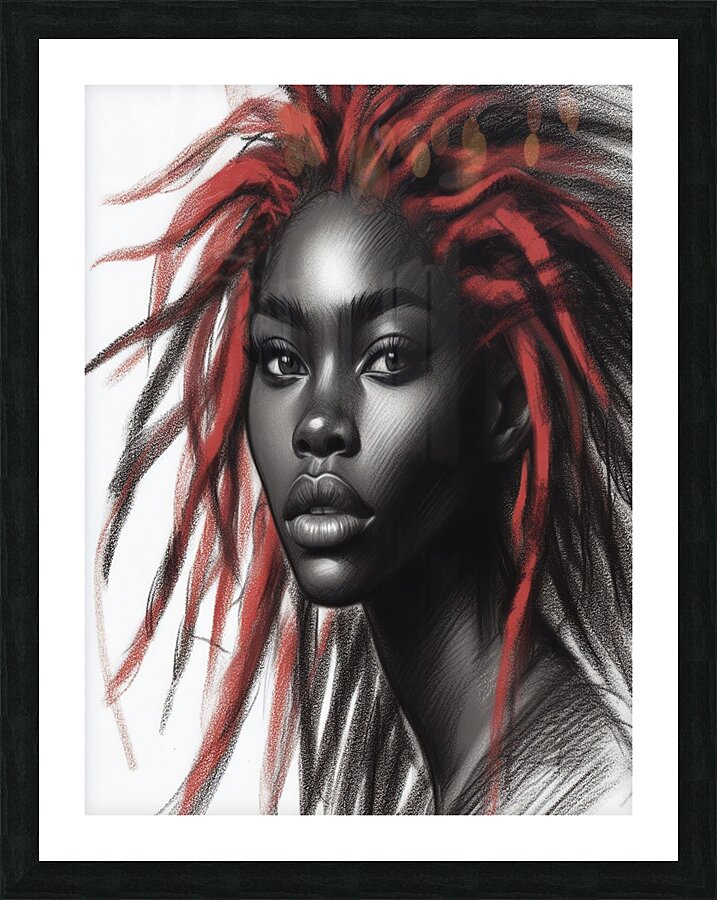 Red Dreadlock  Picture Frame print