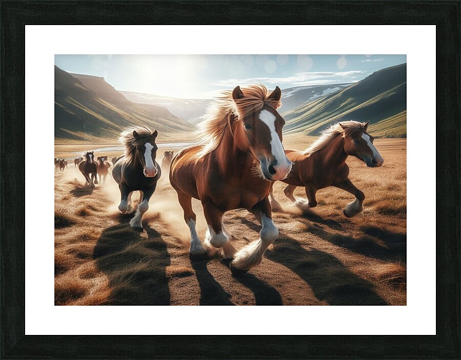 landscape horses Picture Frame print