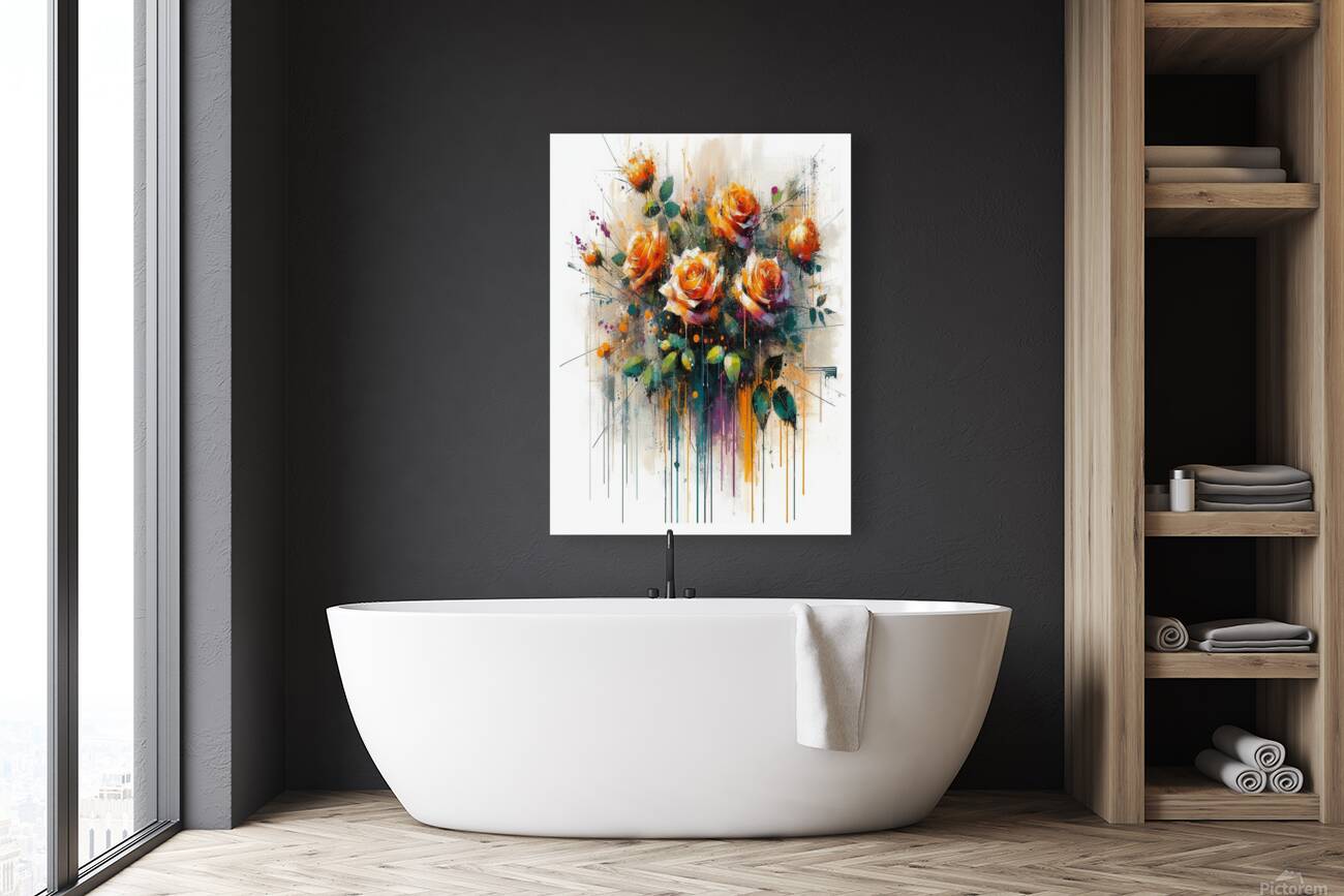 Orange rose paint Reproduction