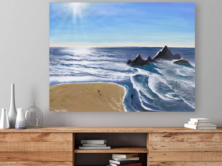 US highway no.1 -2-San Francisco cliff house  by MV IPad drawings 