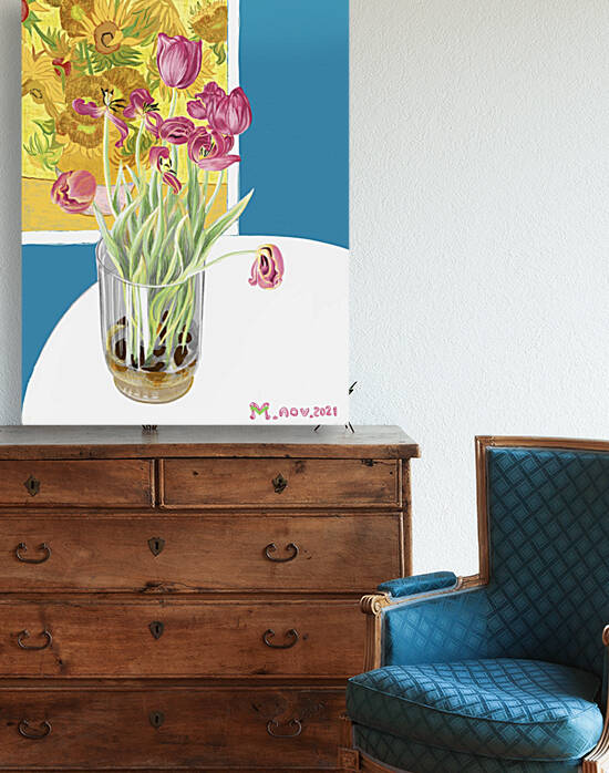 2D sunflowers & 3D tulips  by MV IPad drawings 