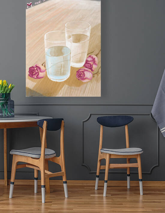 Mint water and dry roses  by MV IPad drawings 