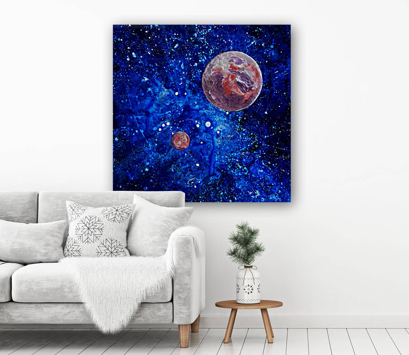 Planet in a Blue Universe Reproduction