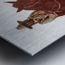 horse on horse with teepees and mountains Metal print