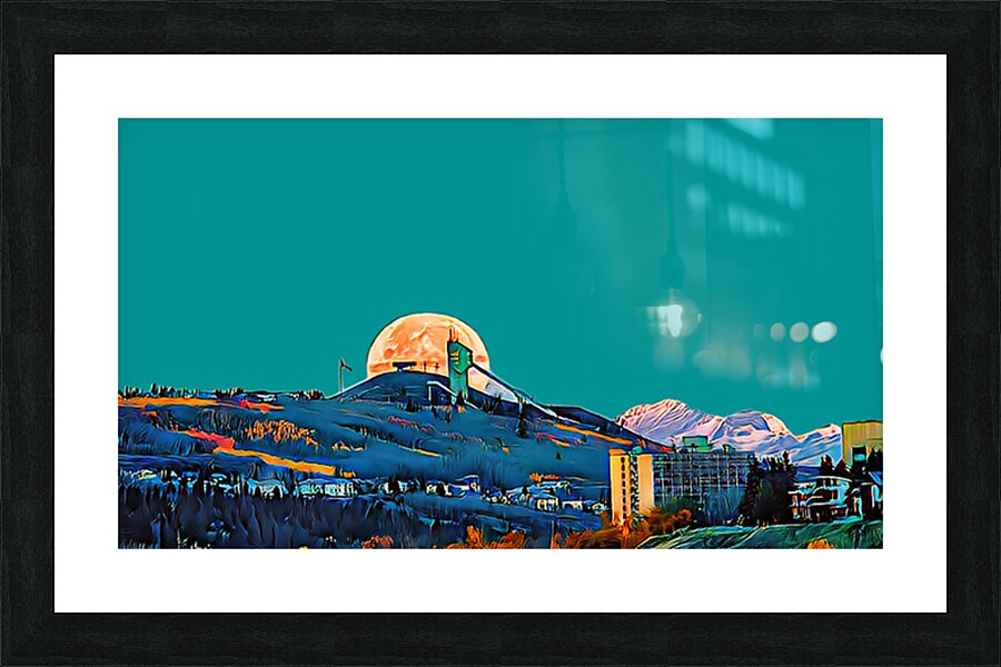 Hunter Moon at Calgary Olympic Ski Jump Picture Frame print