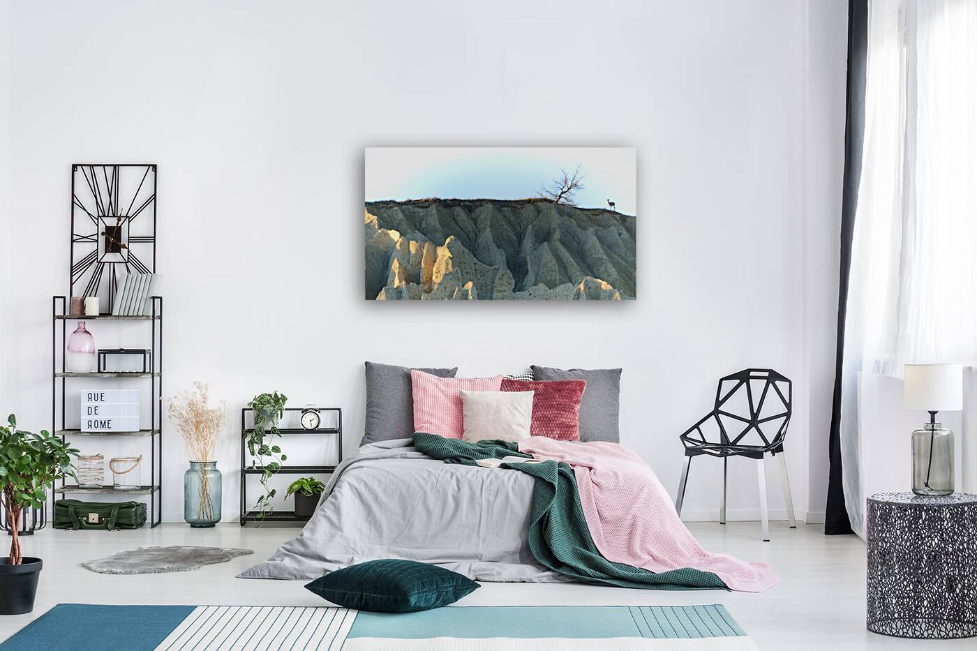 Deer on Hoodoos at Aqam Reproduction