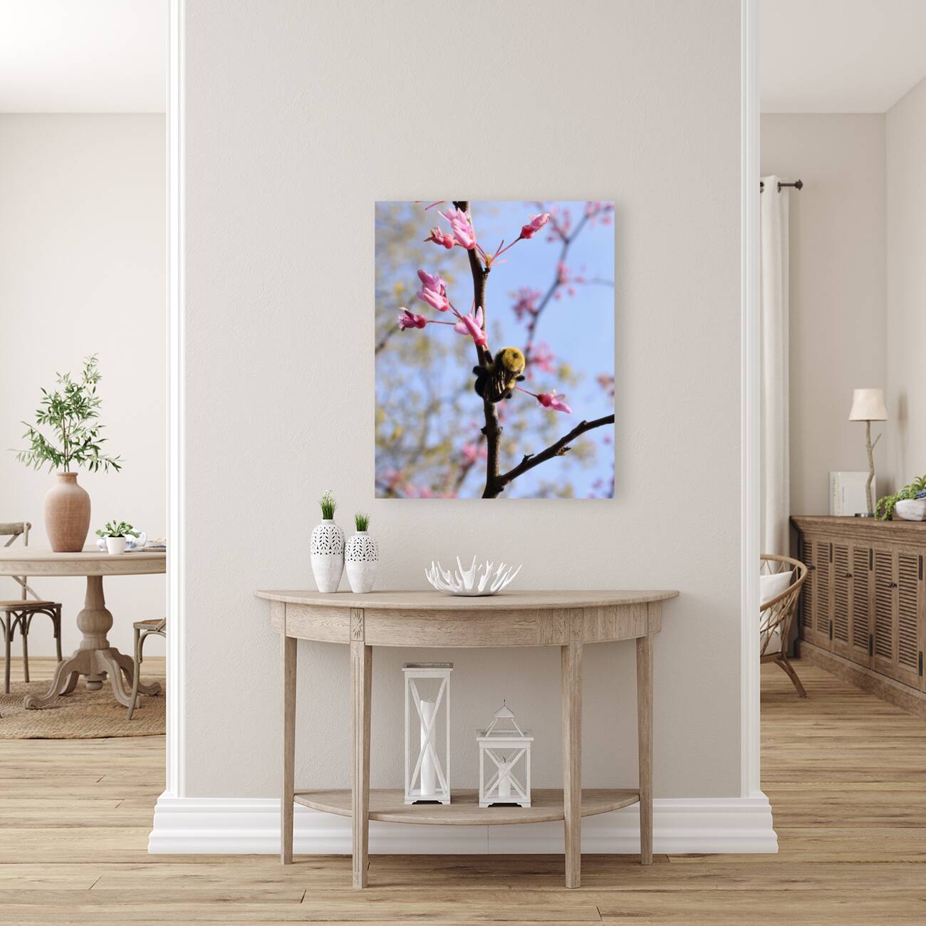 Bee on Eastern Redbud - Wintergarden Park Reproduction