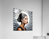 Art Nouveau Futuriste : Femme aux Rayures Dorees Acrylic Print