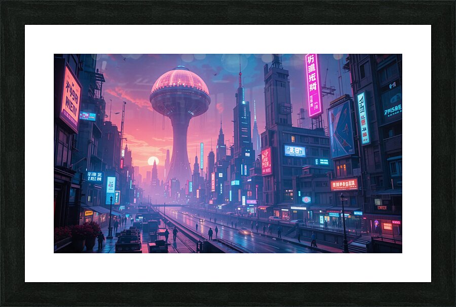 Metropole Neo-Nocturne : Hommage a Syd Mead Picture Frame print