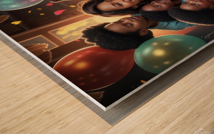 a heartwarming illustration of a loving mother an Wood print