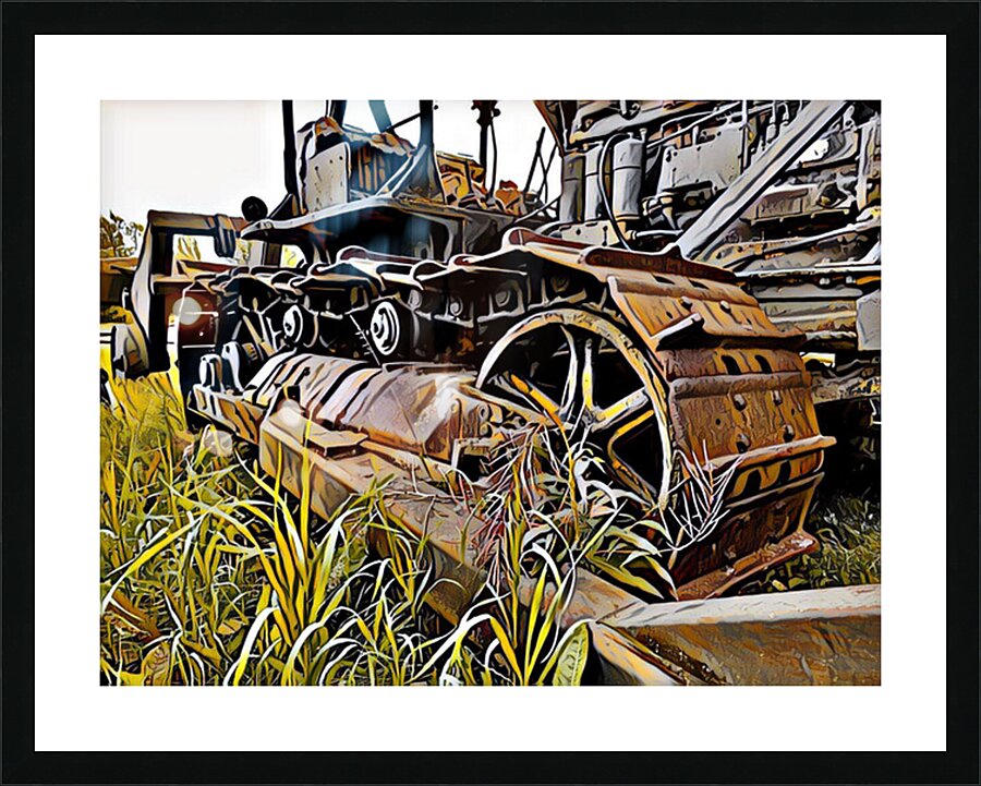 Tractor Cartoon Design Picture Frame print