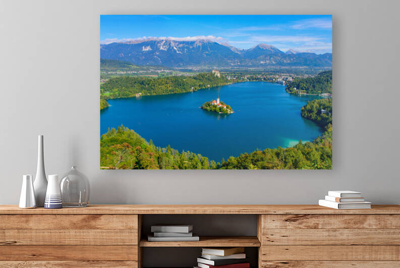 Bled Island and Lake Bled in Slovenia    by Mo Wu