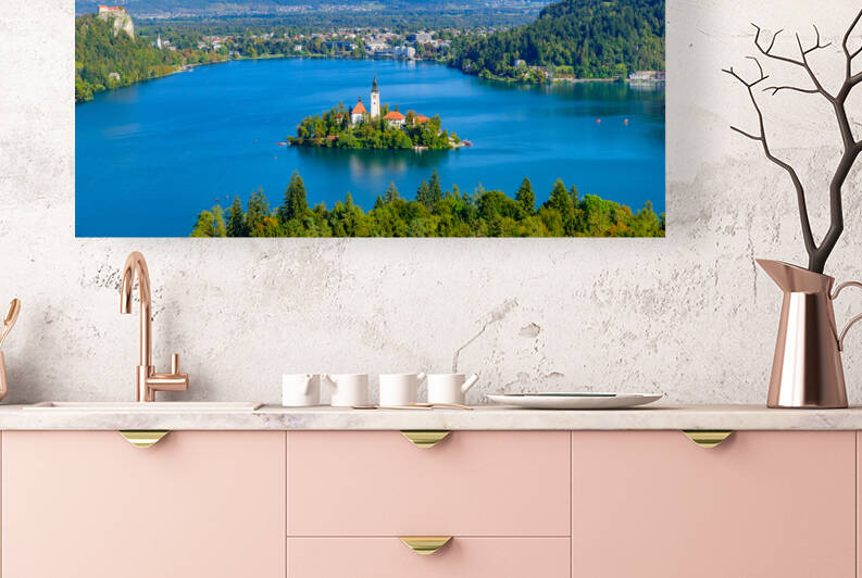 Bled Island and Lake Bled in Slovenia    by Mo Wu