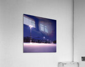 Empty parking lot covered with fresh snowfall Acrylic Print