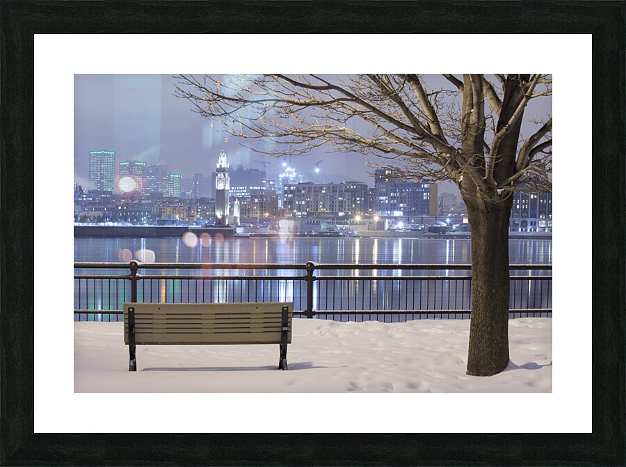 Cityscape from Inner city park at night Picture Frame print