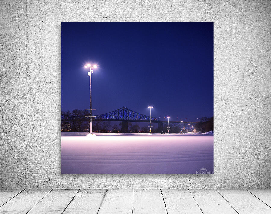 Empty parking lot covered with fresh snowfall Wall Preview