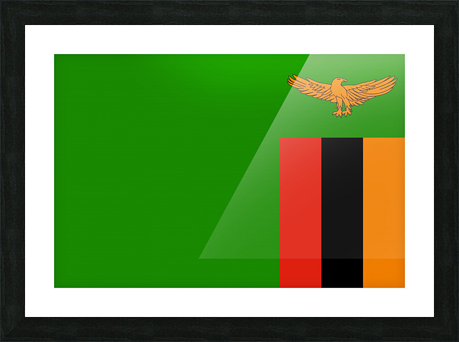 Zambia Flag Picture Frame print