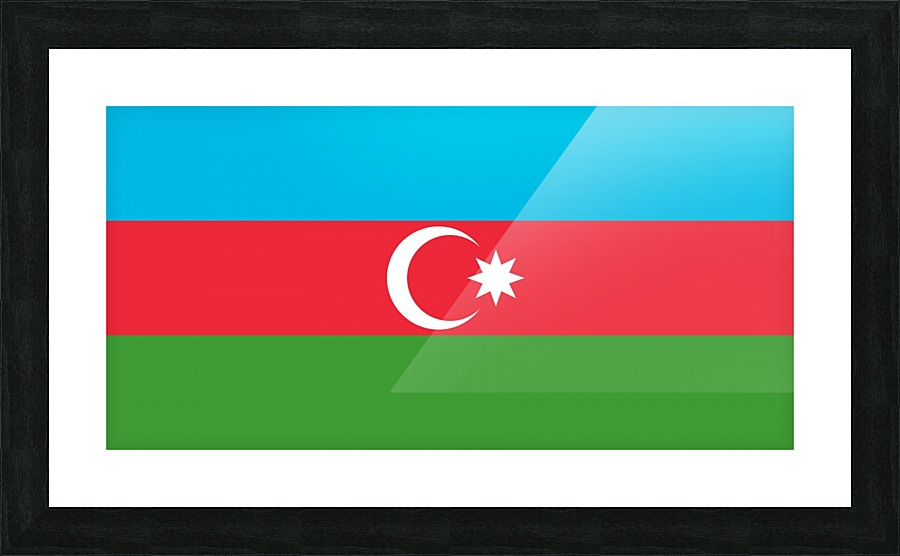 Azerbaijan Flag Picture Frame print