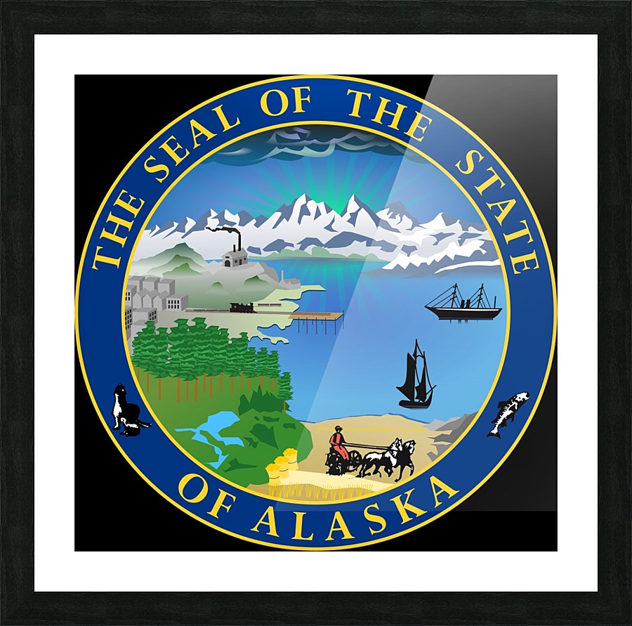 Alaska State Seal Picture Frame print