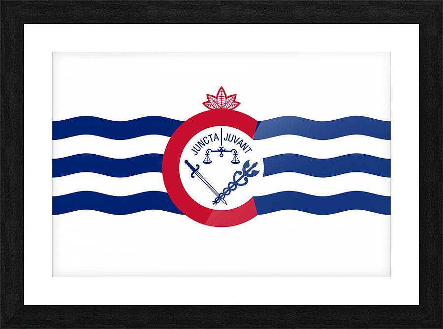 Cincinnati Ohio Flag Picture Frame print