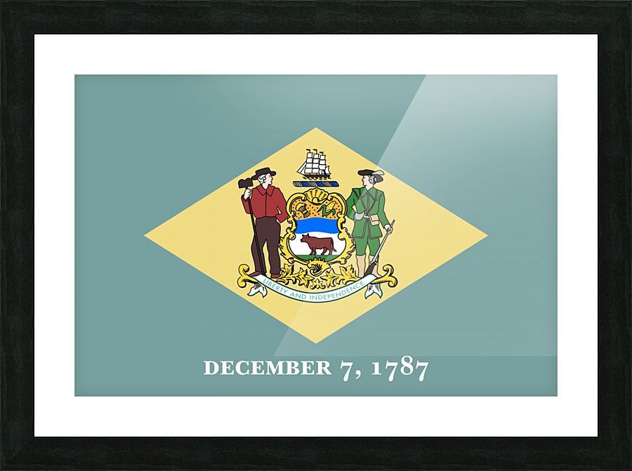 Delaware State Flag Picture Frame print