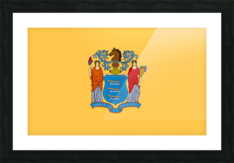 New Jersey State Flag Picture Frame print