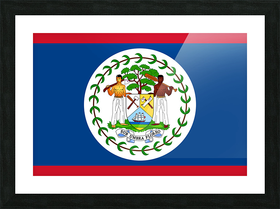 Belize Flag Picture Frame print