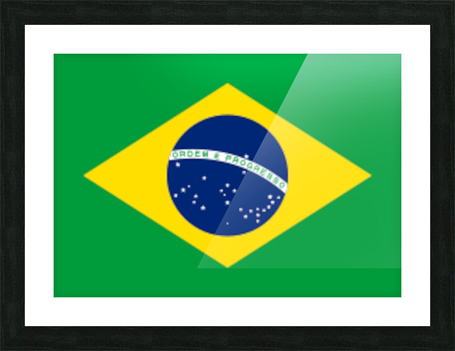 Brazil Flag Picture Frame print