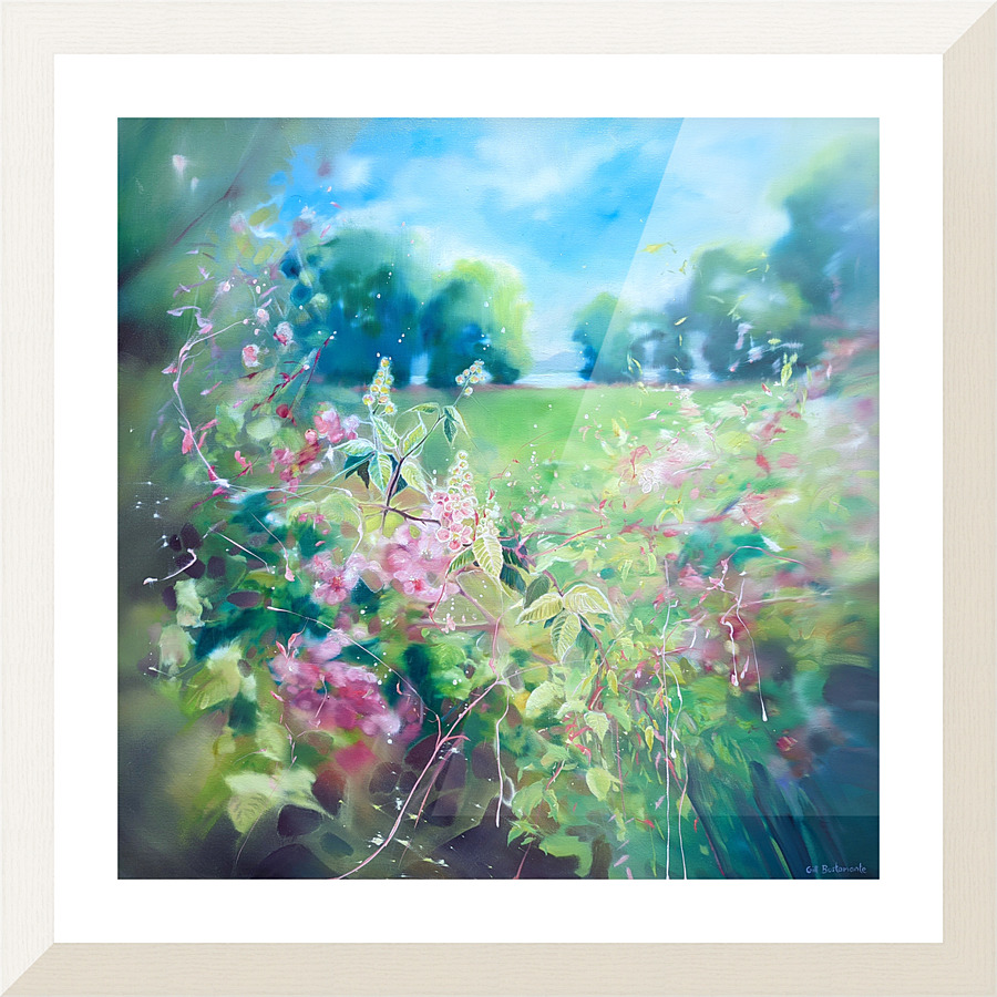 beyond the hedgerow Picture Frame print