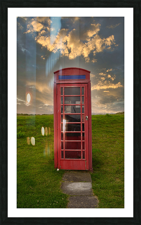 red phone booth Picture Frame print