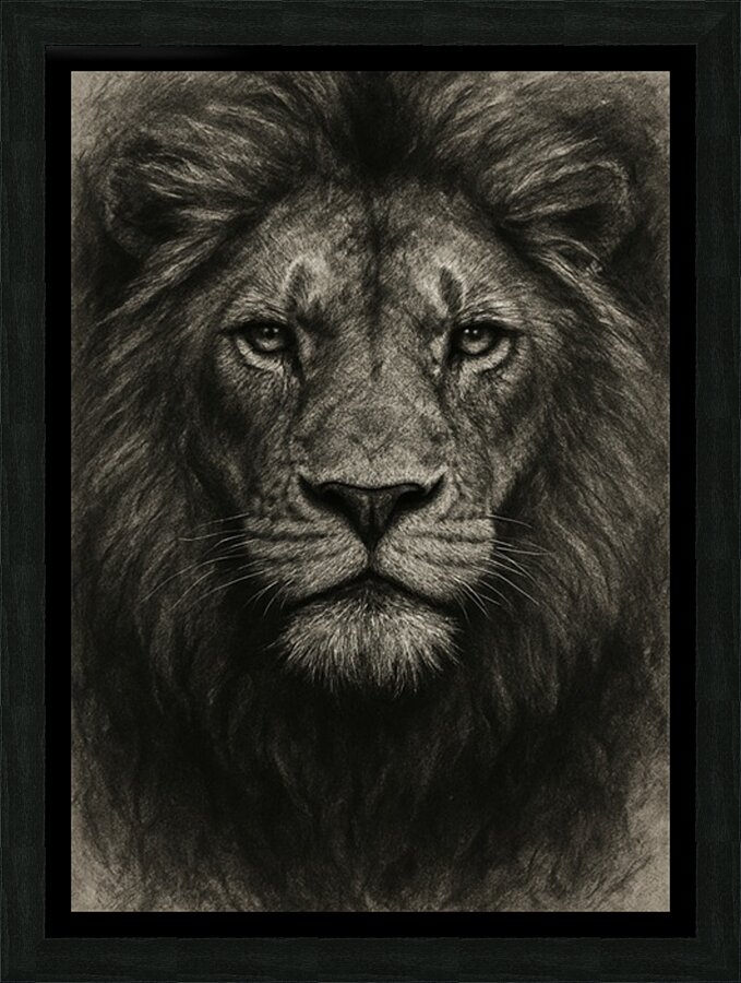 Confident Lion Picture Frame print