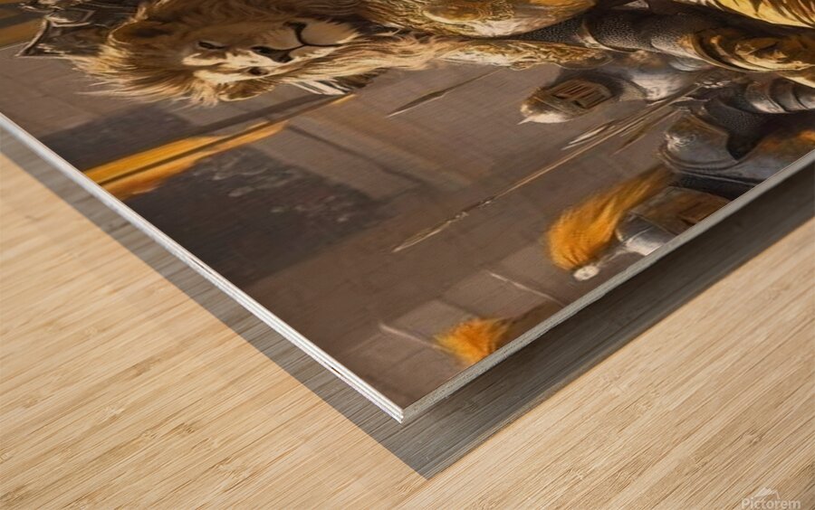 Suggests power Wood print