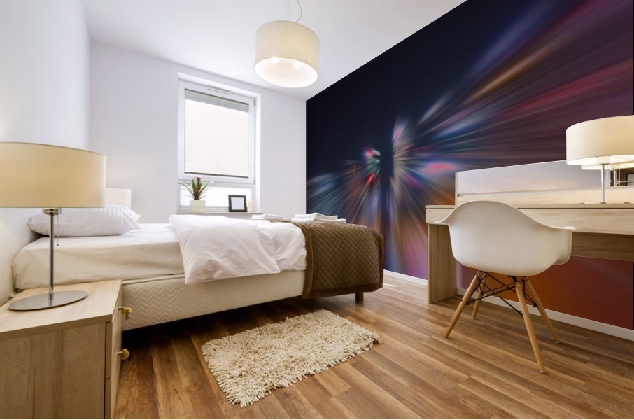 Radial_orangeblue Mural print