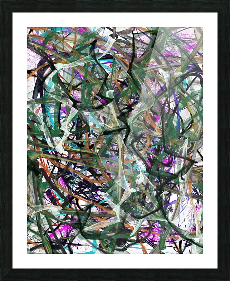 dancingonFire_GreenBlackBlue Picture Frame print