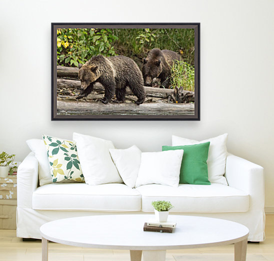Bear on a log Reproduction