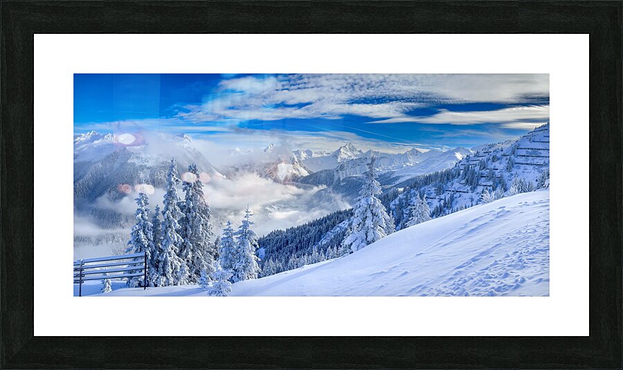 Winter landscape in Montafon Picture Frame print