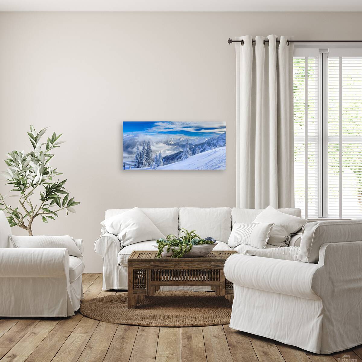 Winter landscape in Montafon Reproduction