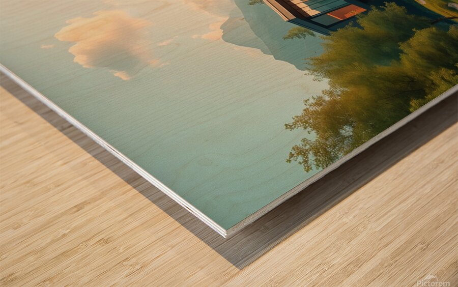 Lakeside Serenity Wood print