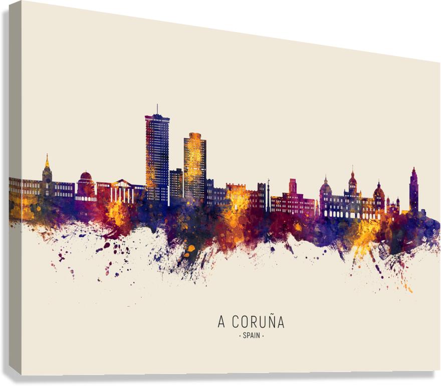 A Coruna Spain Skyline Canvas Print