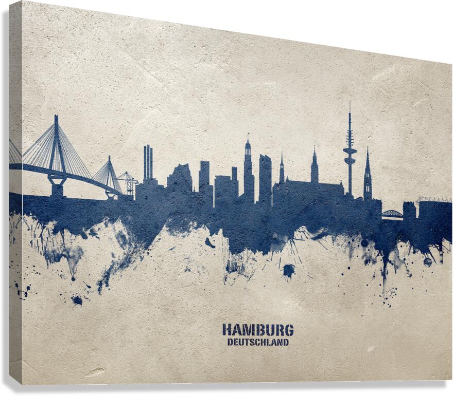 Hamburg Germany Skyline Canvas Print