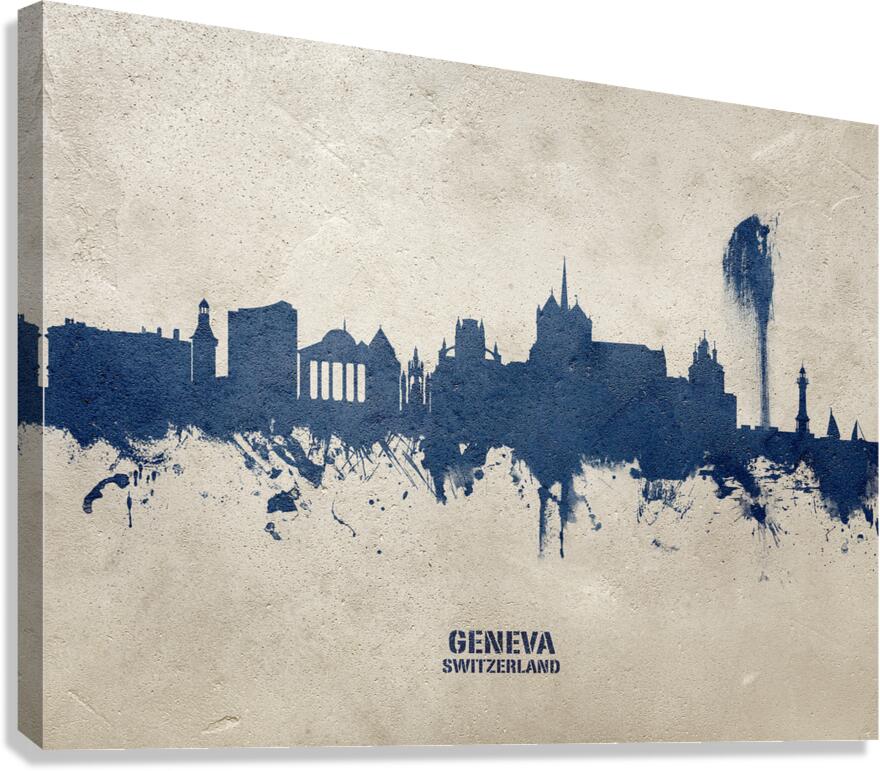 Geneva Switzerland Skyline Canvas Print