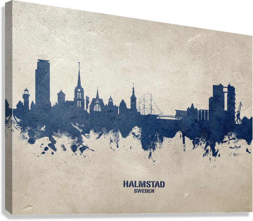 Halmstad Sweden Skyline Canvas Print