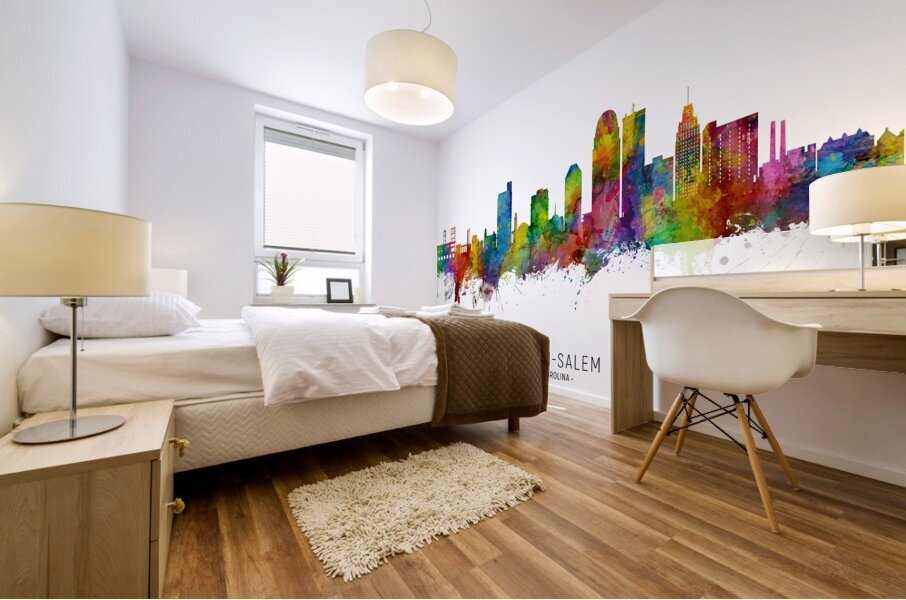 Winston-Salem North Carolina Skyline Mural print