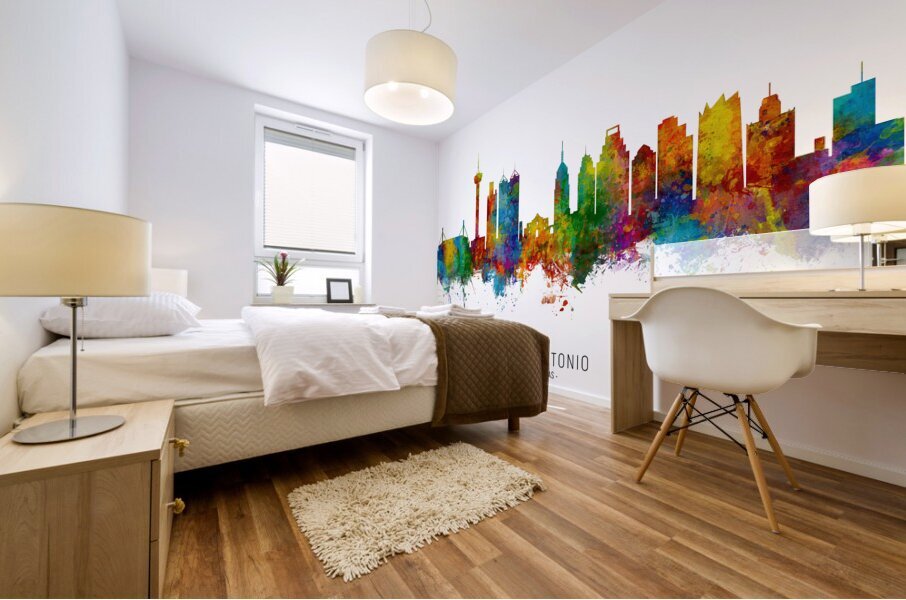 San Antonio Texas Skyline Mural print