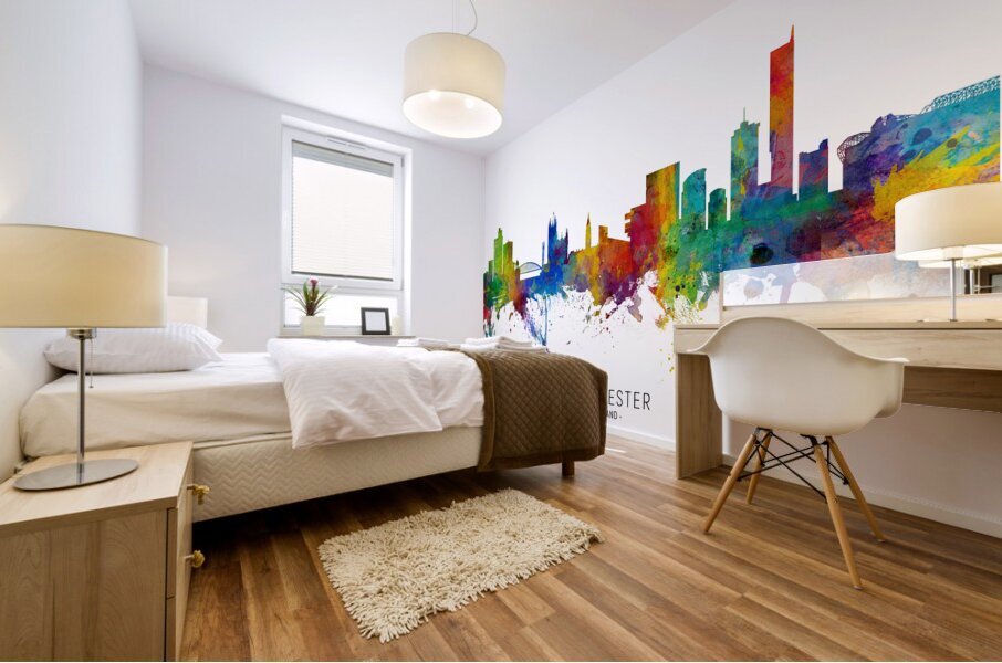 Manchester England Skyline Mural print