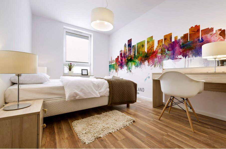 Portland Oregon Skyline Mural print